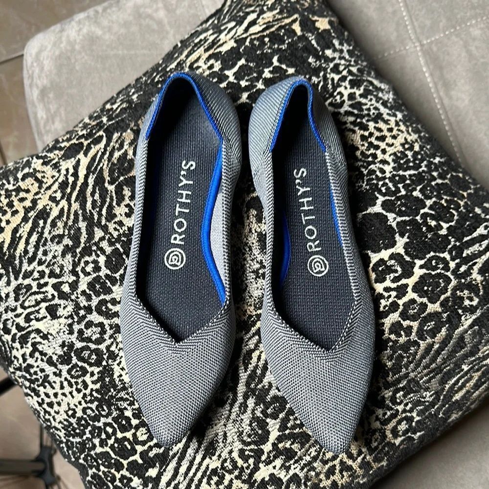 Rothy's Gray Slip-On Flats Versatile Comfort - Picture 2 of 7